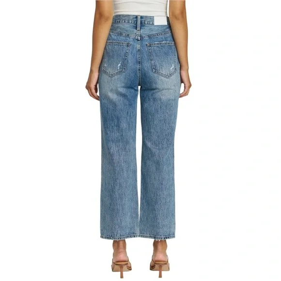 Pistola Cassie Super High Rise Straight Crop Jeans in Blossom Distressed - Picture 3 of 7